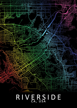 Riverside CA USA City Map