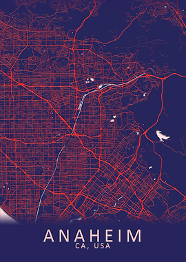 Anaheim CA USA City Map