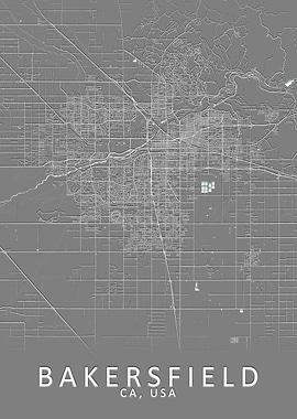 Bakersfield USA City Map
