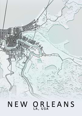 New Orleans USA City Map