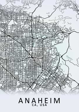 Anaheim CA USA City Map