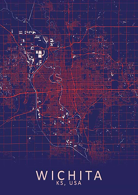 Wichita KS USA City Map