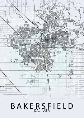 Bakersfield USA City Map