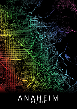 Anaheim CA USA City Map