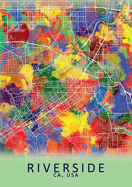 Riverside CA USA City Map
