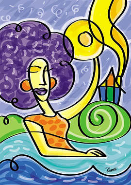 Mulher do cabelo roxo