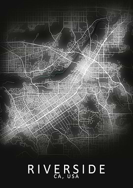 Riverside CA USA City Map