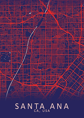 Santa Ana CA USA City Map
