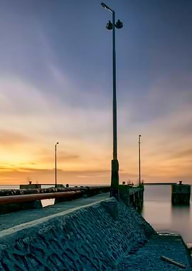 Pier Over Sea in Sunset
