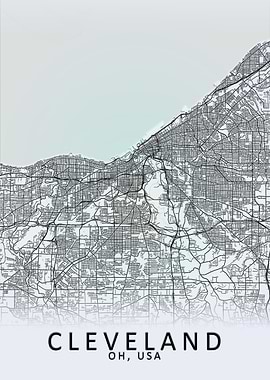 Cleveland OH USA City Map