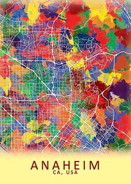 Anaheim CA USA City Map