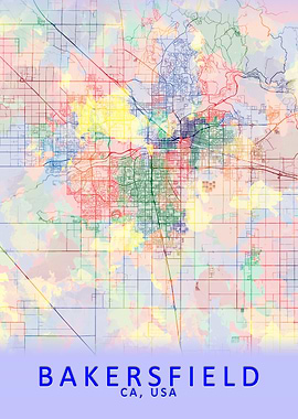 Bakersfield USA City Map