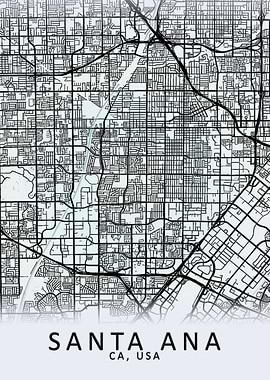 Santa Ana CA USA City Map