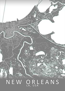 New Orleans USA City Map