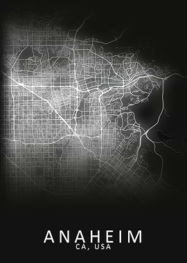 Anaheim CA USA City Map
