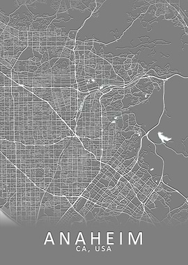 Anaheim CA USA City Map