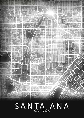 Santa Ana CA USA City Map