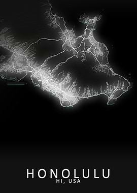Honolulu HI USA City Map