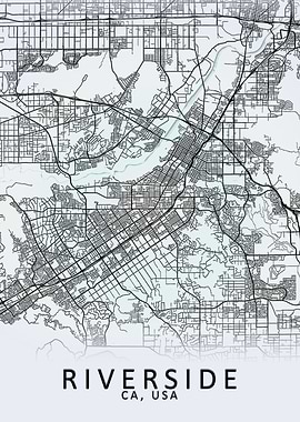 Riverside CA USA City Map