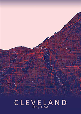 Cleveland OH USA City Map