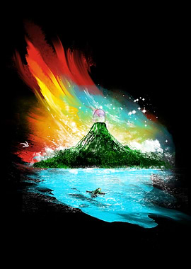 sunset on the island