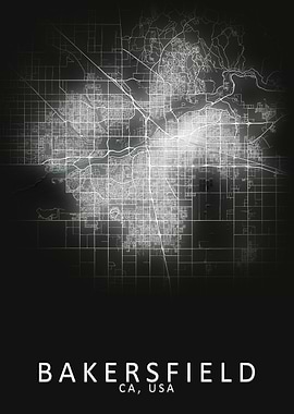 Bakersfield USA City Map