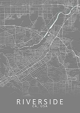 Riverside CA USA City Map