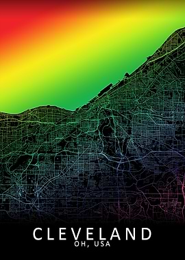 Cleveland OH USA City Map