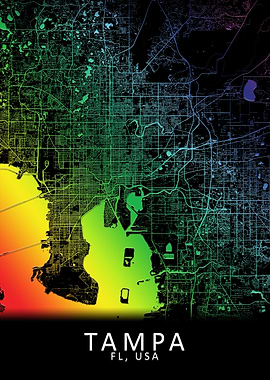 Tampa FL USA City Map