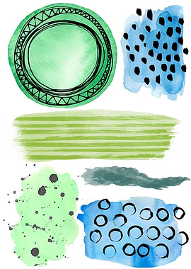 Abrstract green watercolou