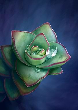 Rain over succulent