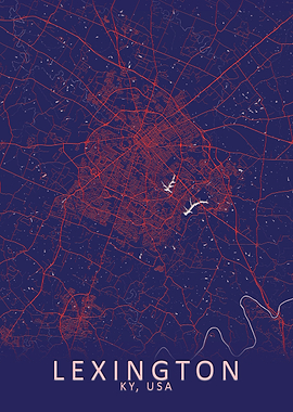 Lexington KY USA City Map