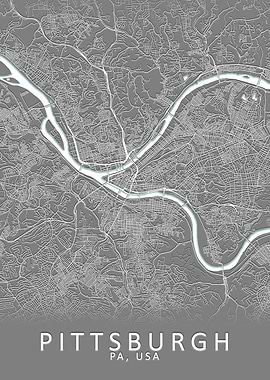 Pittsburgh PA USA City Map