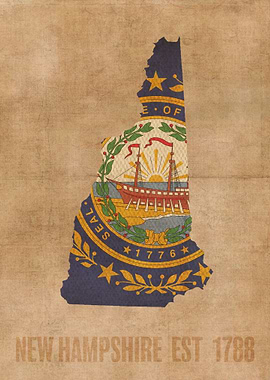 New Hampshire Flag Map
