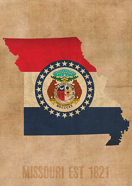 Missouri State Flag Map