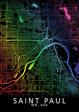 Saint Paul MN USA City Map