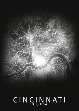 Cincinnati OH USA City Map