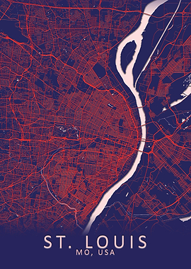 St Louis MO USA City Map