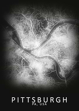 Pittsburgh PA USA City Map