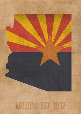 Arizona State Flag Map