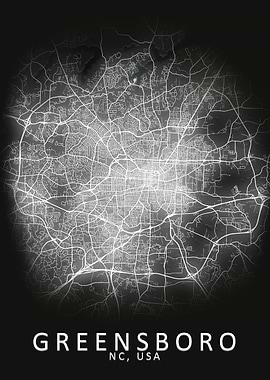 Greensboro NC USA City Map