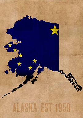 Alaska State Flag Map