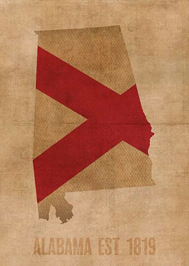 Alabama State Flag Map