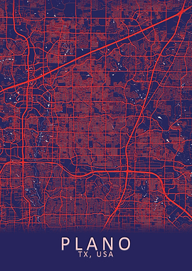 Plano TX USA City Map