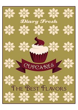 Vintage cupcake poster