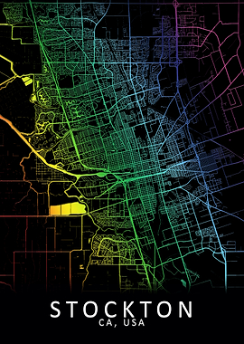 Stockton CA USA City Map