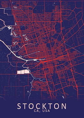 Stockton CA USA City Map