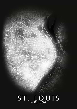 St Louis MO USA City Map