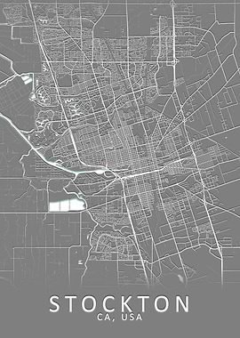 Stockton CA USA City Map