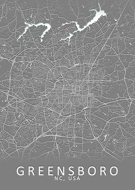 Greensboro NC USA City Map